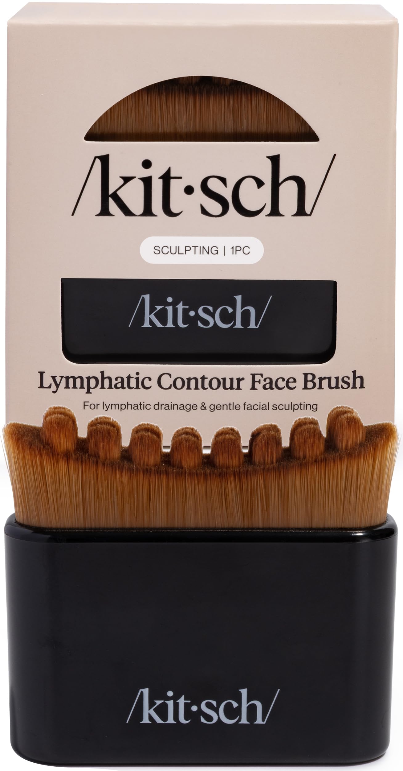 Kitsch Lymphatic Contour Face Brush - Facial Massage Brushes - Black