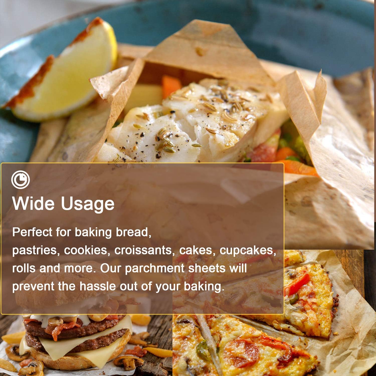 300 PCS Parchment Paper Sheets, OAMCEG 12x16 Inch No Chemical Non-Stick Unbleached Pre-Cut Parchment Paper with a Silicone Brush, for Baking Grilling Air Fryer Steaming Bread Cup Cake Cookie: Home & Kitchen