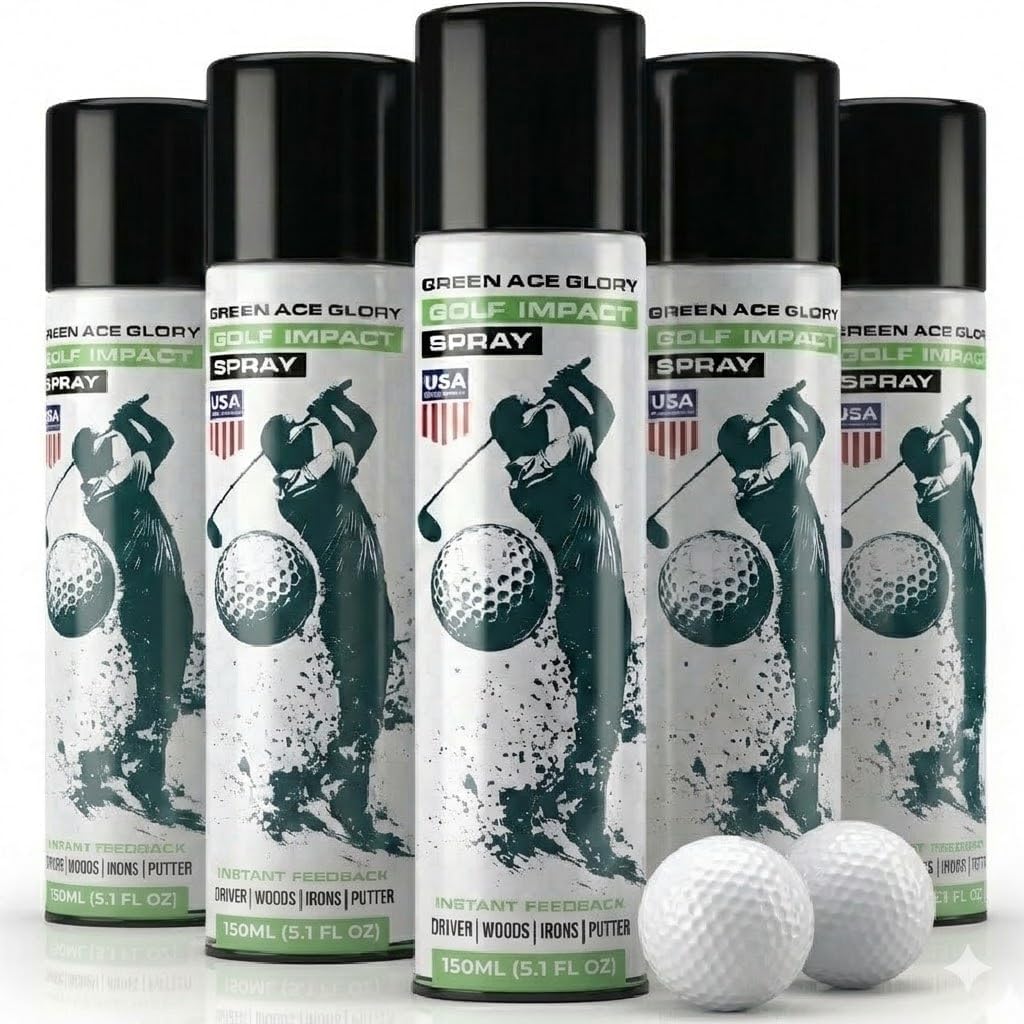 Golf Impact Spray | Fast Drying Golf Club Spray & Strike Marker - Instantly See Your Pattern to Fix Your Swing - Wipes Clean - Safe for Simulators & All Clubs