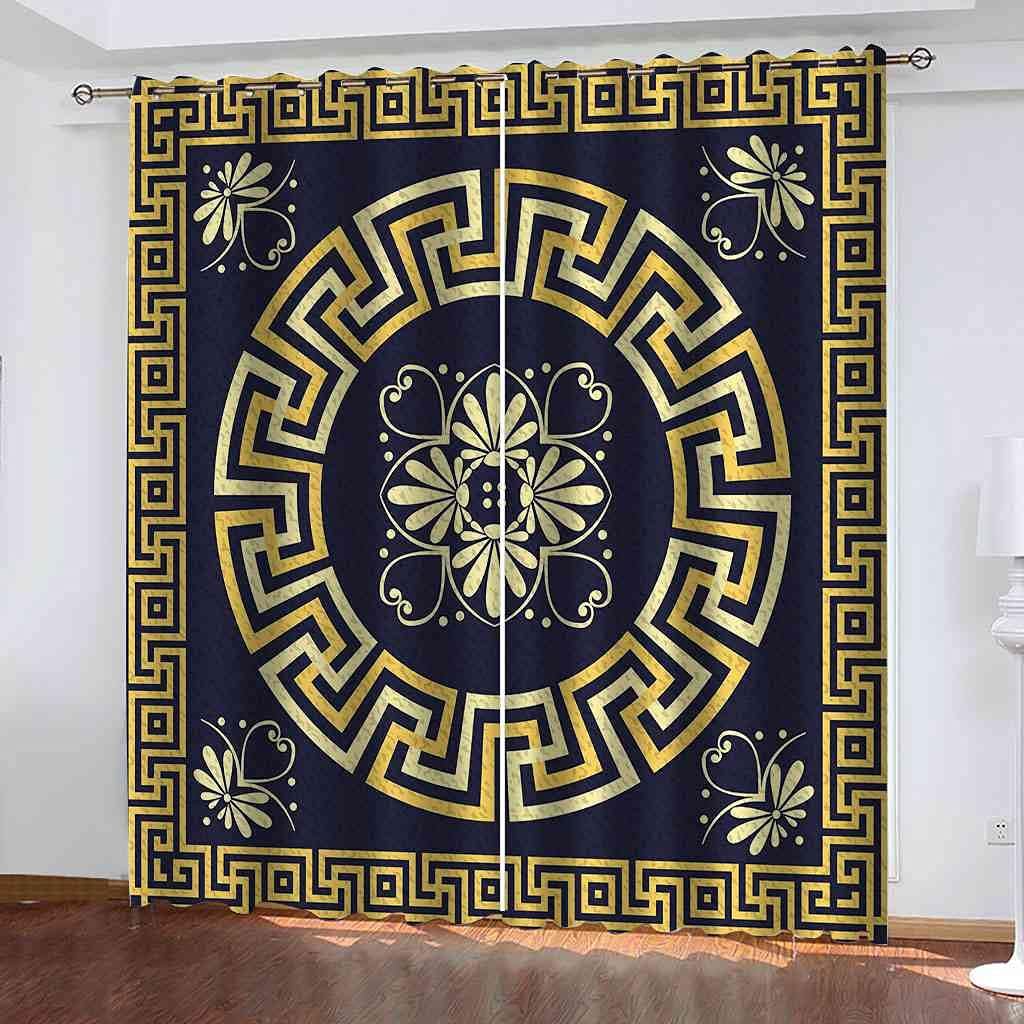 Modern Blackout Curtains with Eyelet 3D Printed Thermal Insulated Window Treatments Yellow Pattern Art Living Room Bedroom Window Drapes 2 Panel Set 72" X 108" (2XW46"xL54")