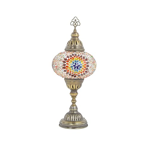 Miniatura 2 de 10 Variation Mosland Home Turkish Lamp Mosaic Table Lamps  Turkish Moroccan Lamp with Bronze Base  Handmade Tiffany Night Lamp  Mosaic Glass Bedside