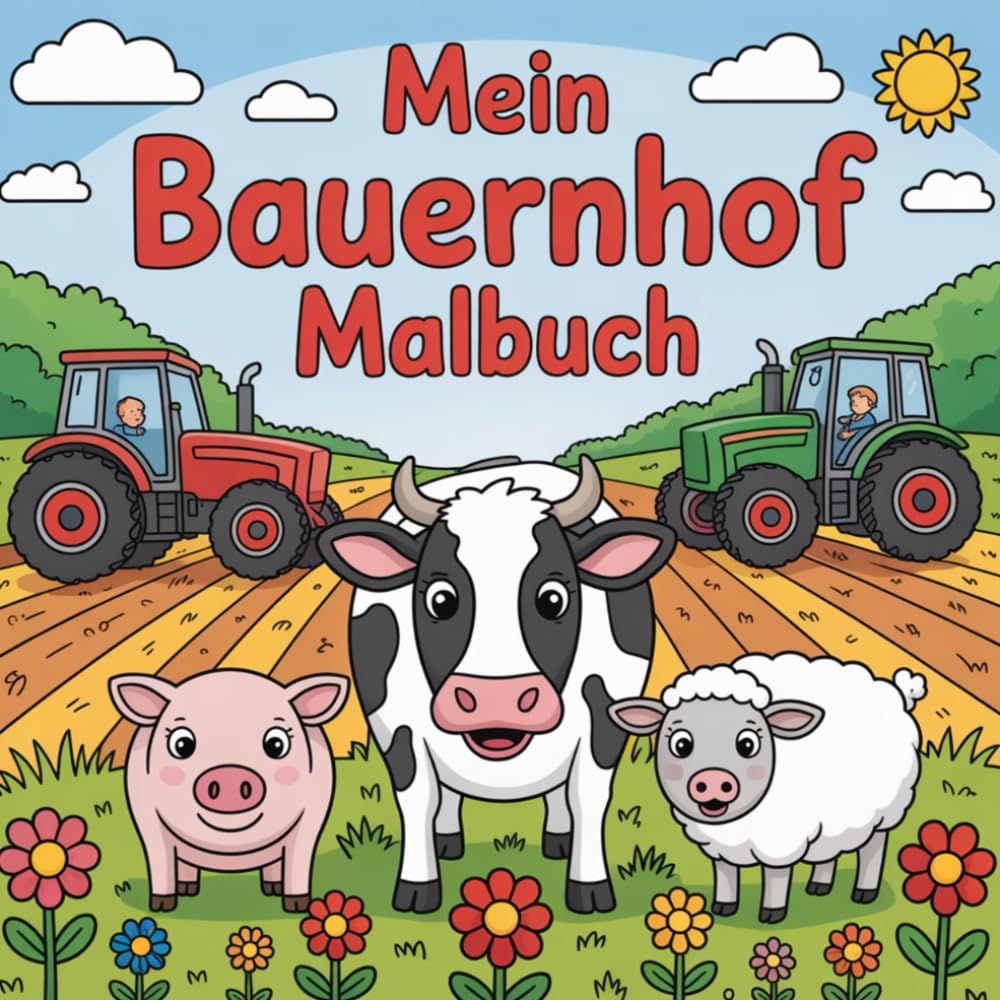 Mein Bauernhof Malbuch - 50 süße Ausmalbilder für Kinder ab 4 Jahren