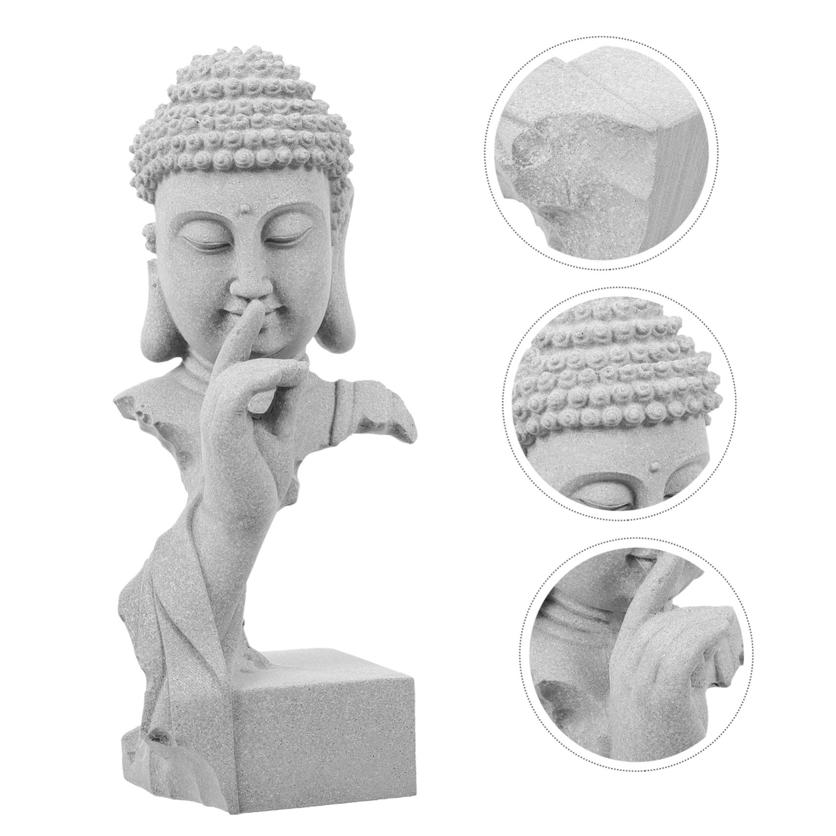 ibasenice Statue Bouddha Décorative Aquarium Modèle pour Jardin et Réservoir Figurine Ornement Paisible pour Aménagement Paysager Fish Tank