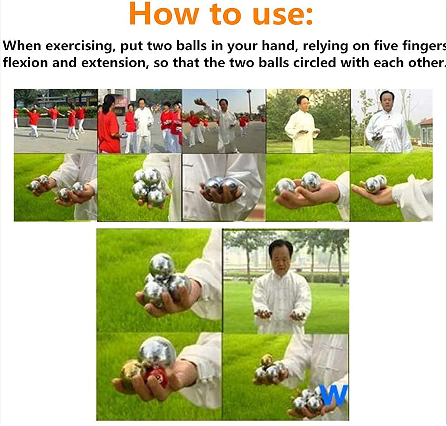 Palle Antistress per Adulti, Baoding Balls Palle Antistress per Adulti Palle per Esercizi Cinesi Palle Antistress per Esercizi da 2 Pollici, Scatola per Palle da Stress p