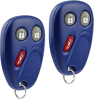Key Fob Keyless Entry Remote fits Chevy Tahoe Suburban Silverado Avalanche Equinox SSR / GMC Sierra Yukon / Cadillac Escalade / Hummer H2 / Pontiac Torrent / Saturn Vue (LHJ011 Blue), Set of 2