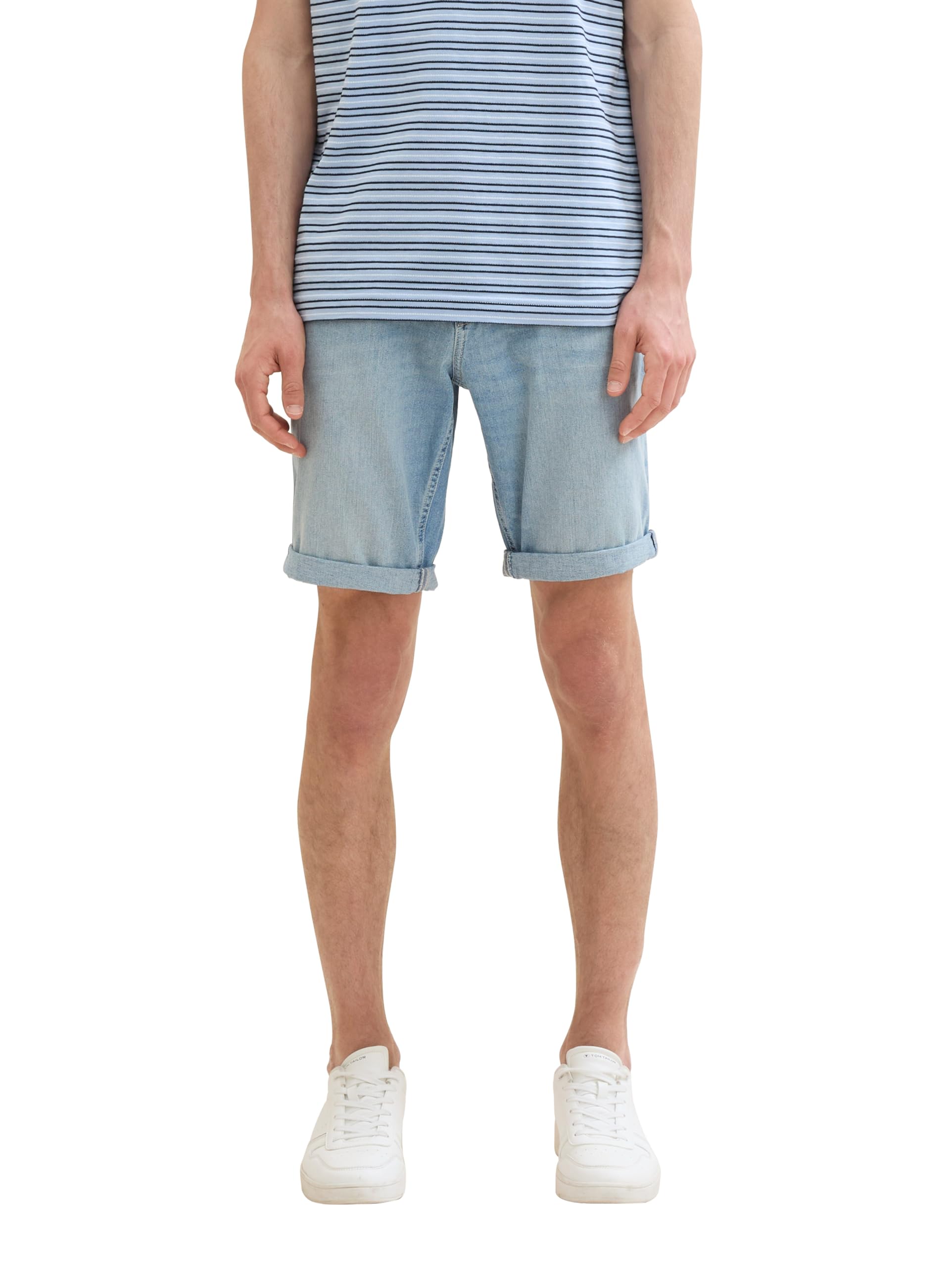 Tom Tailor Herren Slim Jeans Bermuda Shorts mit Stretch 1040174