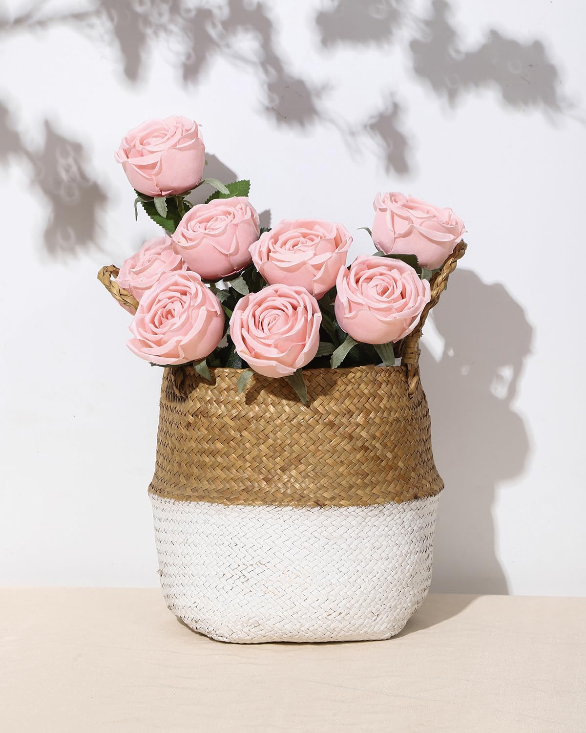 LEUCHTAMOR 10pcs Artificial Roses Blush Fake Rose Flower Realistic Faux Roses for DIY Wedding Bouquets Bridal Shower Centerpieces Floral Arrangements Party Tables Home Decorations - Image 2