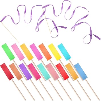 Civaner 30 Pcs 6.6 ft Ribbon Dancing Wands Streamers Dance Ribbon Party Favors Rhythmic Gymnastics Ribbons for Birthday Carnival Prizes Baton Stick Twirling Art Dances0.6 Inch,Colorful