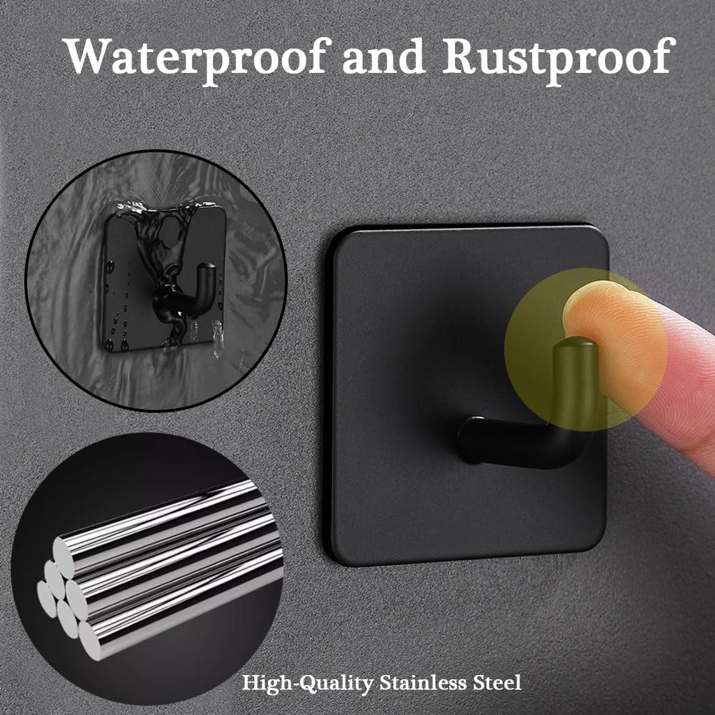 Selbstklebende Haken zum Aufhängen, Wandhaken, selbstklebend, für Schlüssel, Hut, Mantel, Badezimmer, Handtuchhaken, Utility No Drill Haken für Dusche, Küche, Tür, Outdoor, Zuhause, 8 Stück,