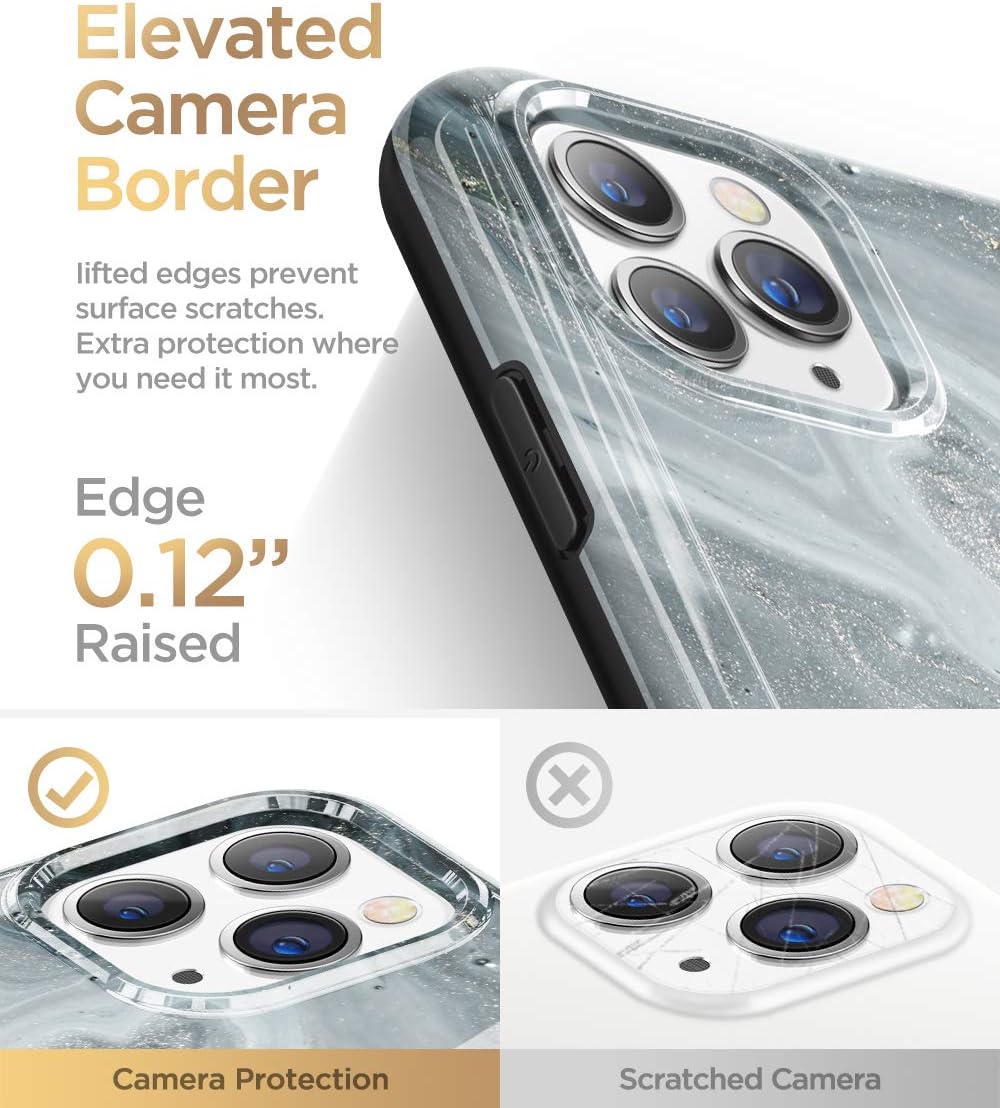 GVIEWIN Marble iPhone 11 Pro Case, Ultra Slim Thin Glossy Soft TPU Rubber Gel Phone Case Cover Compatible iPhone 11 Pro 5.8 Inch 2019 Release (French Grey)