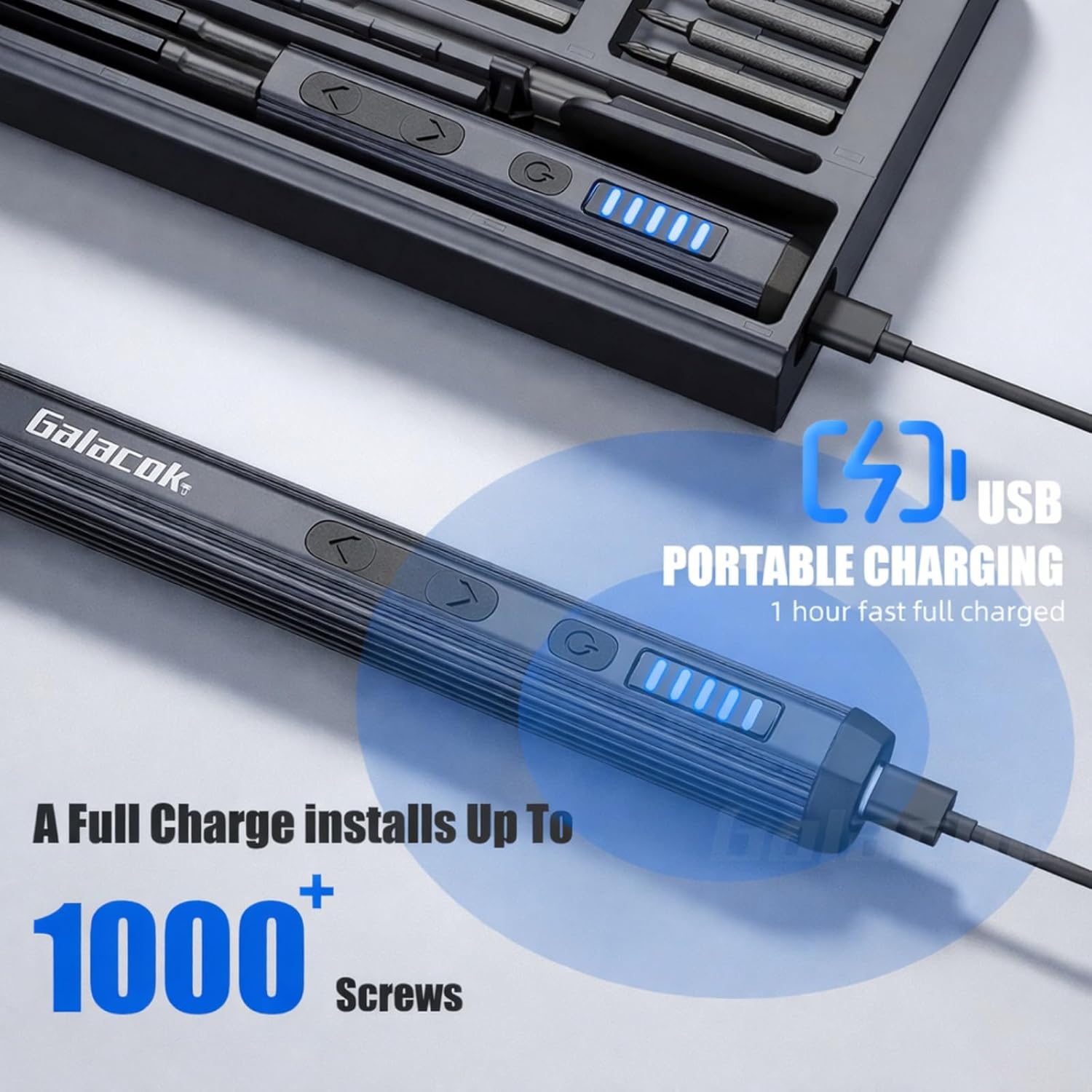 Electric Precision Screwdriver Set, 68 in 1 Cordless Mini Repair Tool Kit with Magnetic S2 Steel Bits, 200 RPM Motor, LED Light, USB-C Rechargeable for Phone, Laptop, Electronics
