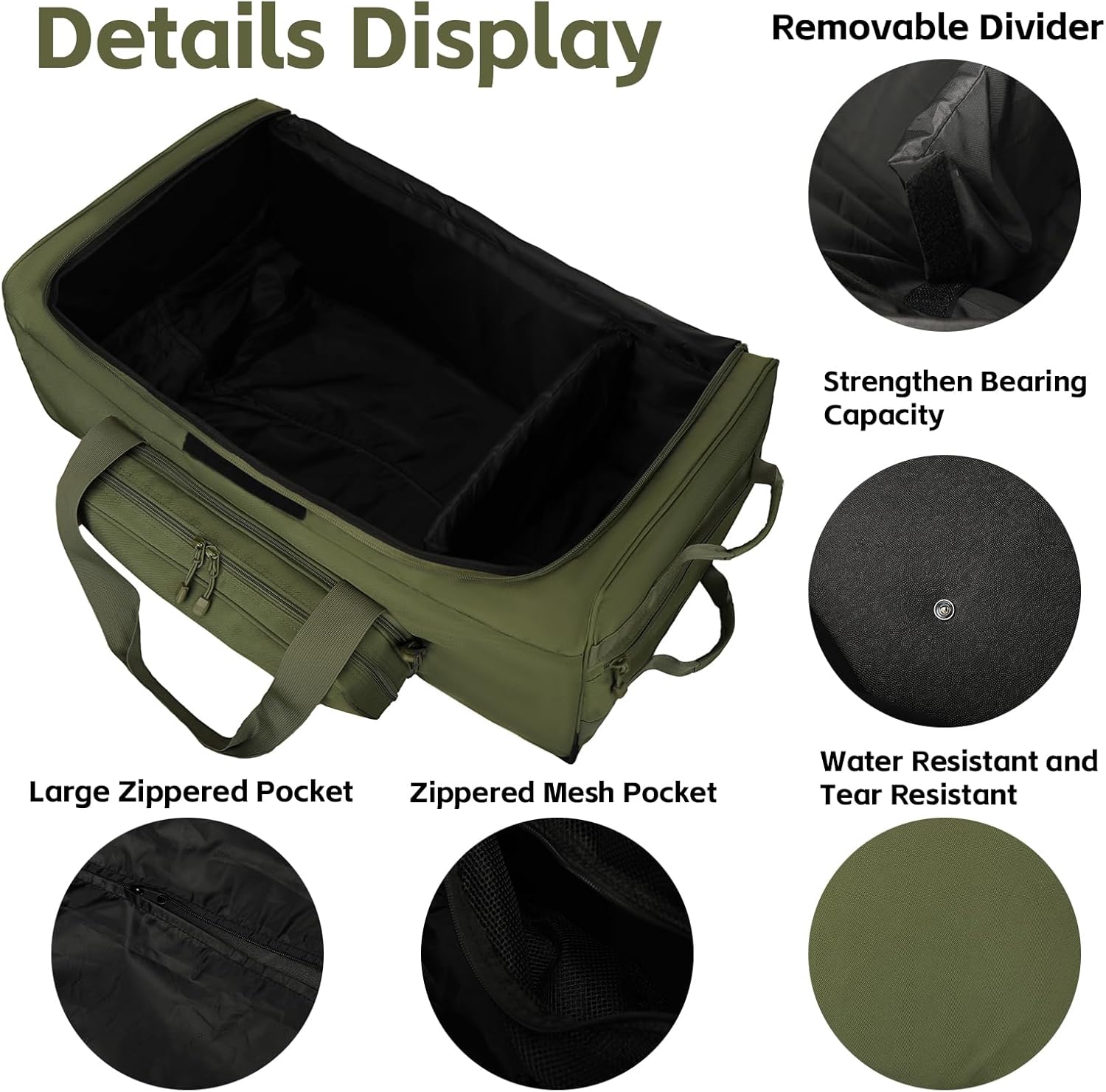 120L 3-Wheel Rolling Duffle Bag - Heavy Duty Military Deployment Bag, Durable Wheeled Duffle Luggage for Travel, Camping & Outdoor Adventures - Image 5