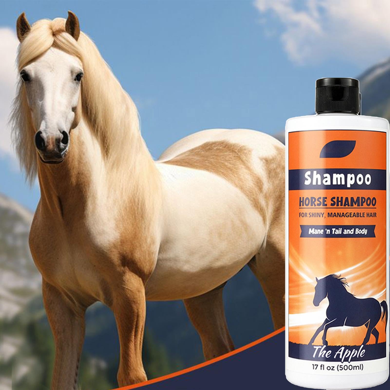 Acondicionador de crines y Colas, gallos de Caballo y champú para Cola, champú acondicionador para Cola y Melena, 500 ml, Accesorios para el Cuidado de Caballos, Limpiador para Limpieza y