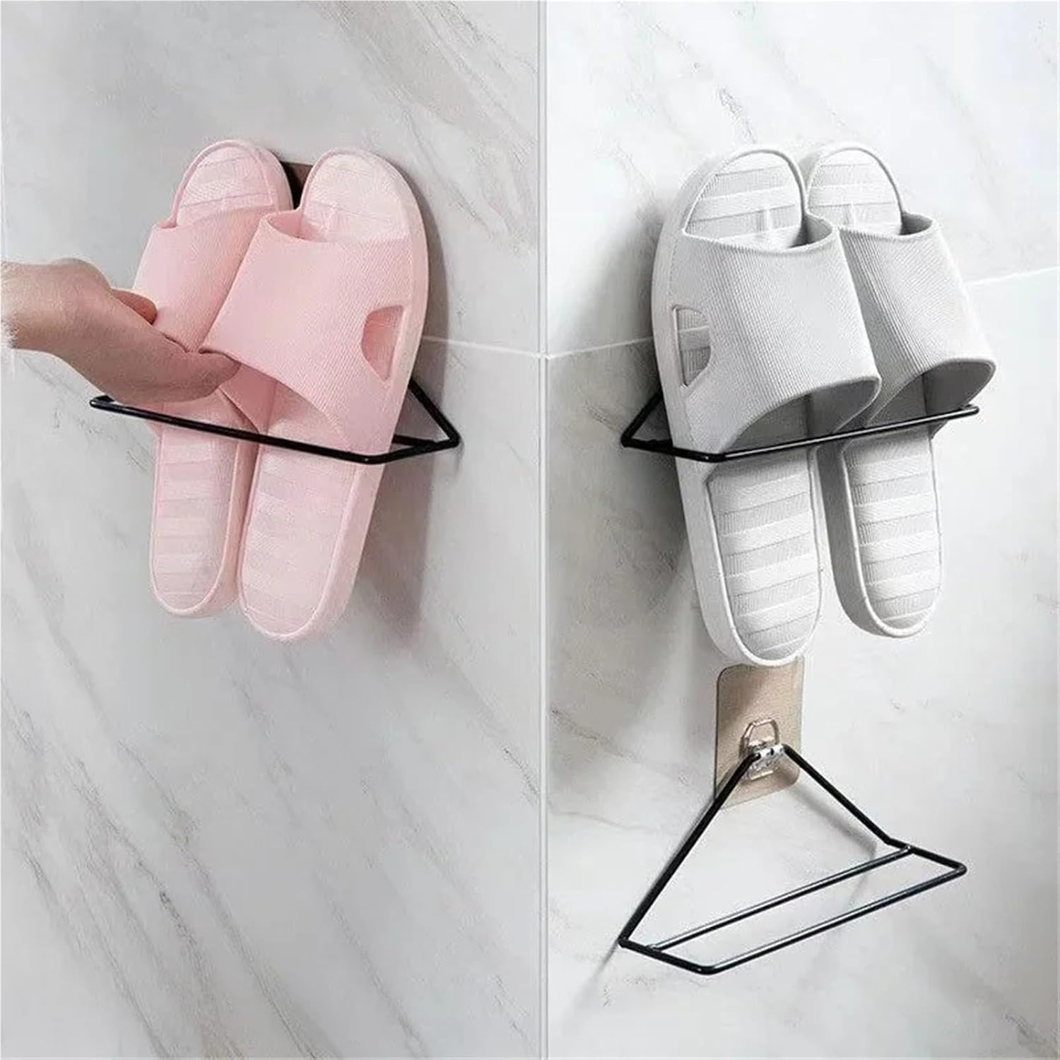 Wall Shoe Rack,2 Pcs Bathroom Slipper Hanger Organizer Metal Shoe Storage Holder for Wall Entryway for Shoes