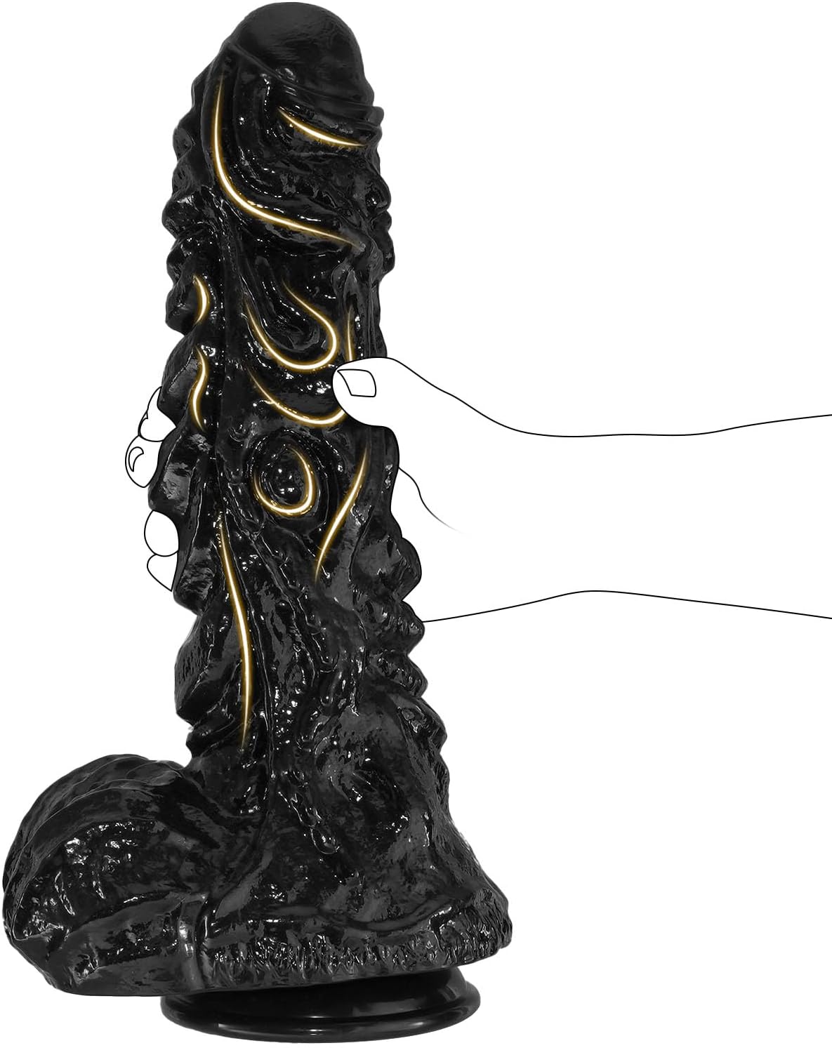 12.68 Inch Monster Dildo Huge Thick Black Dildo,Realistic Big Anal Dildo with Strong Suction Cup for G-Spot Anal Play, Fantasy Large Dildos Adult Sex Toys for Women Men Gay