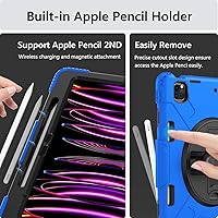 Vista 4 de Miesherk Funda para iPad Pro de 12.9 pulgadas 6ª/5ª/4ª generación, grado militar resistente a prueba de golpes funda para iPad Pro 12.9 - soporte