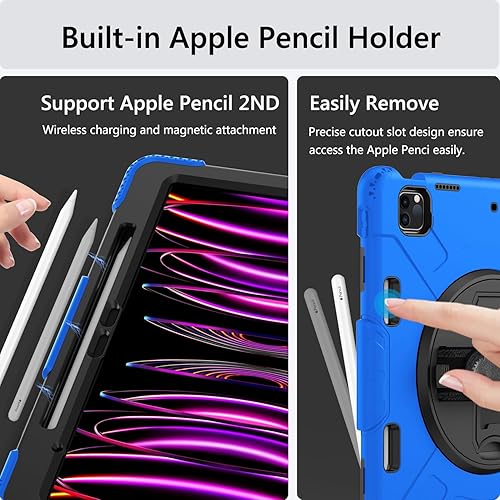 Miniatura 4 de Miesherk Funda para iPad Pro de 12.9 pulgadas 6ª/5ª/4ª generación, grado militar resistente a prueba de golpes funda para iPad Pro 12.9 - soporte