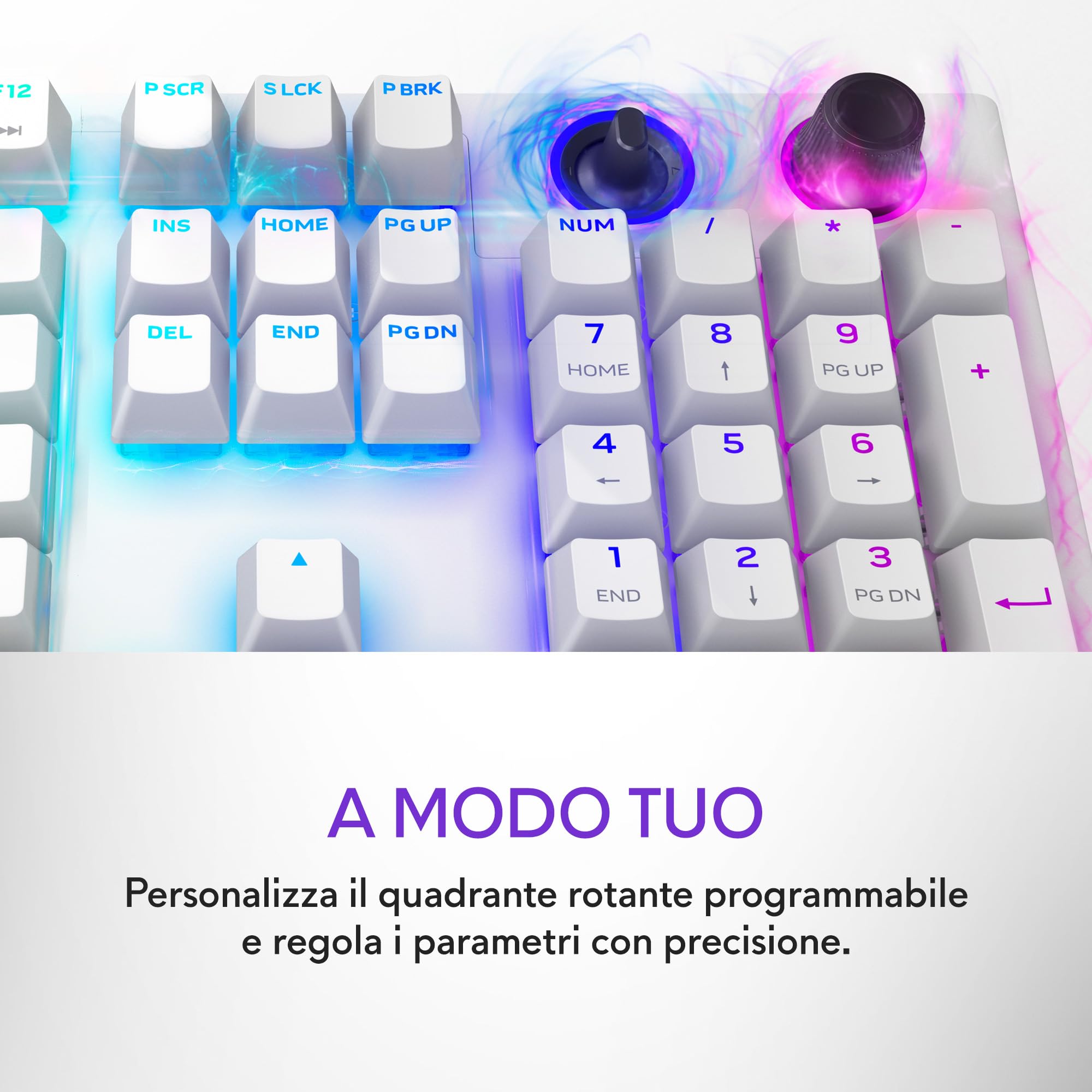 Alienware AW920K Tastiera Tri-Mode Wireless Gaming – Connettività Tri-Mode, Retroilluminazione AlienFX RGB, Switch CHERRY MX Red, Ricarica Magnetica, Qwerty Lunar Light