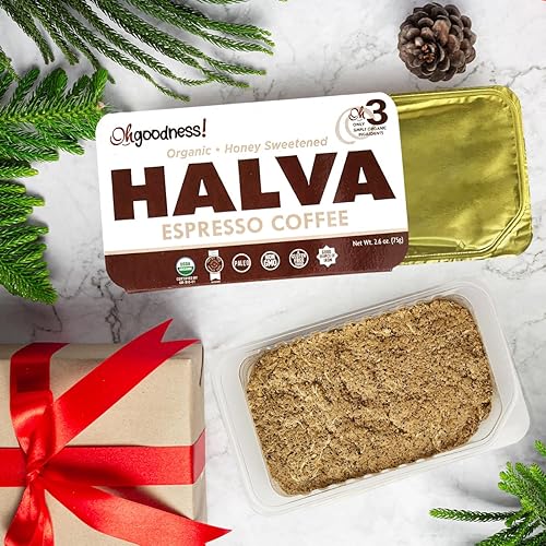 Vista 20 de OhGoodness! Halva de miel orgánica, paquete de 3, apto para paleo y aprobado por SCD, sin aditivos, azúcar refinado o edulcorantes artificiales