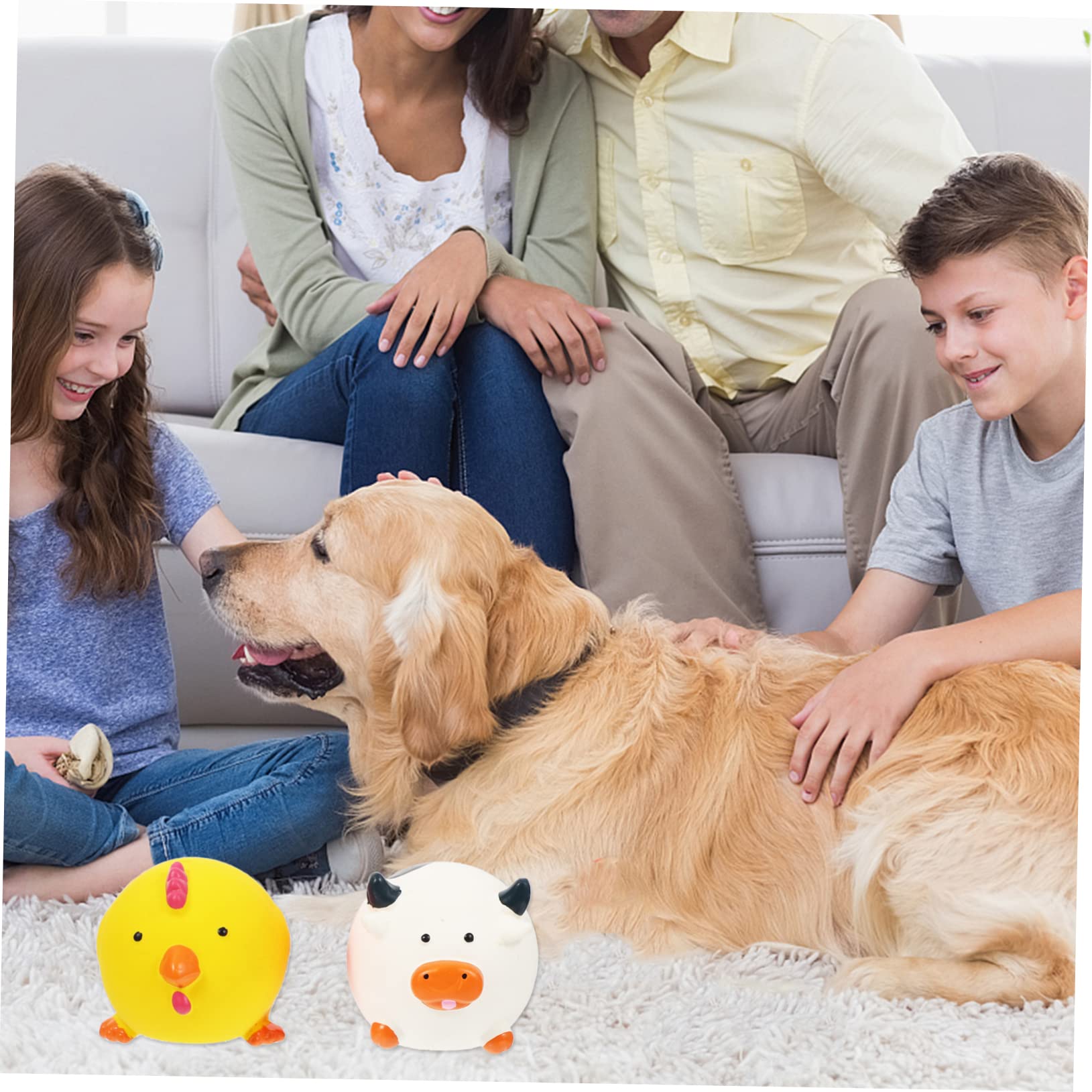 Kisangel 9stücke Cartoon Hundespielzeuge Aus Latex Quietschendes Kauspielzeug Für Hunde Beißspielzeuge Für Welpen Und Kleine Hunde Inkl Süßem Design Schweinchen Huhn Kuh