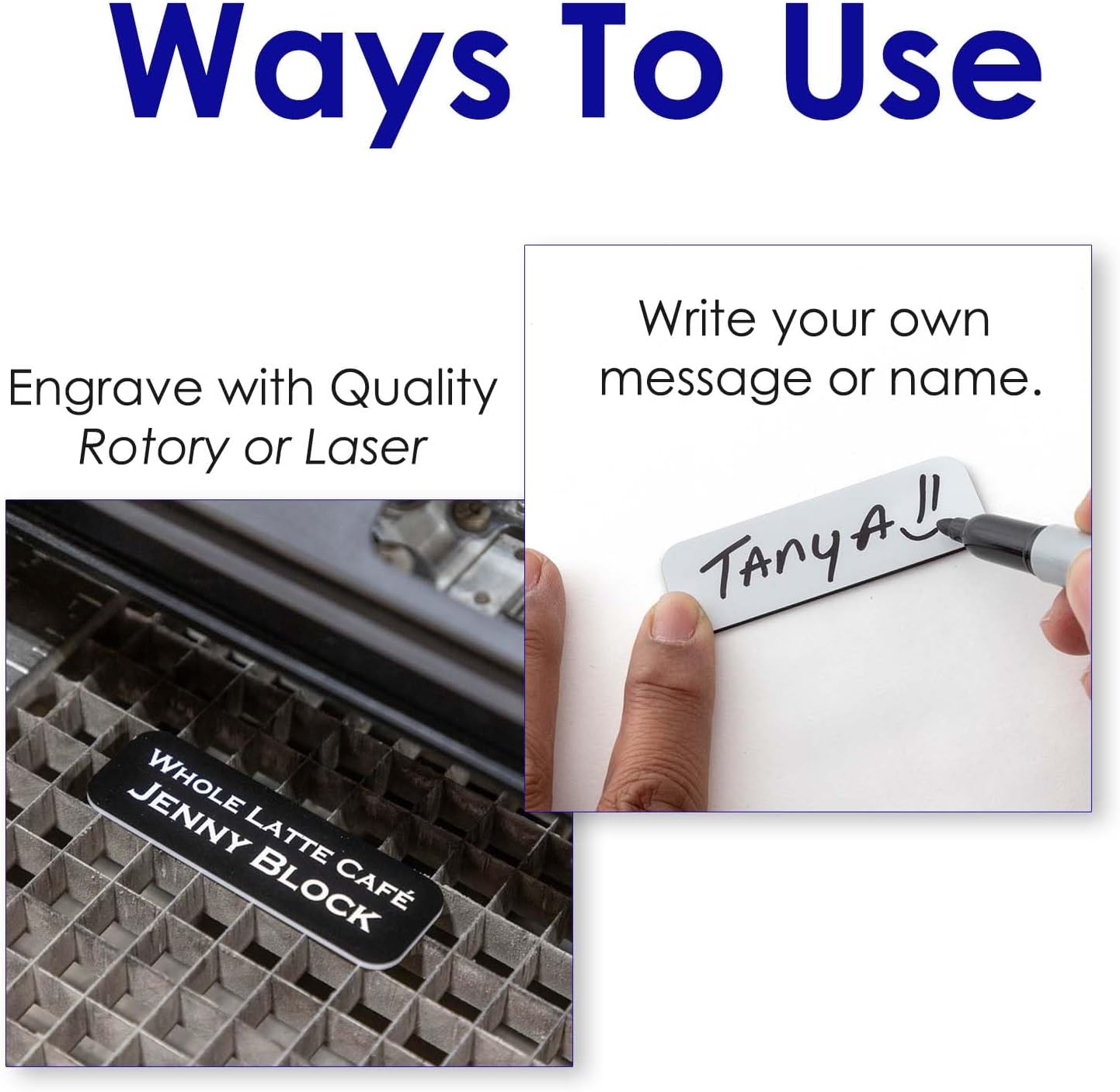 Name Tag/Badge Blanks - 25 Pack - Brushed Gold 1" X 3", Round Corners, Pin - Image 3