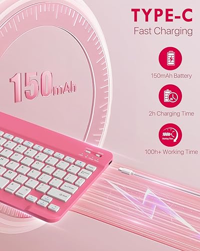 Miniatura 5 de MoKo Funda para iPad (A16) de 11 generación con teclado de 11 pulgadas 2025, iPad de 10 generación de 10.9 pulgadas con soporte para lápices,