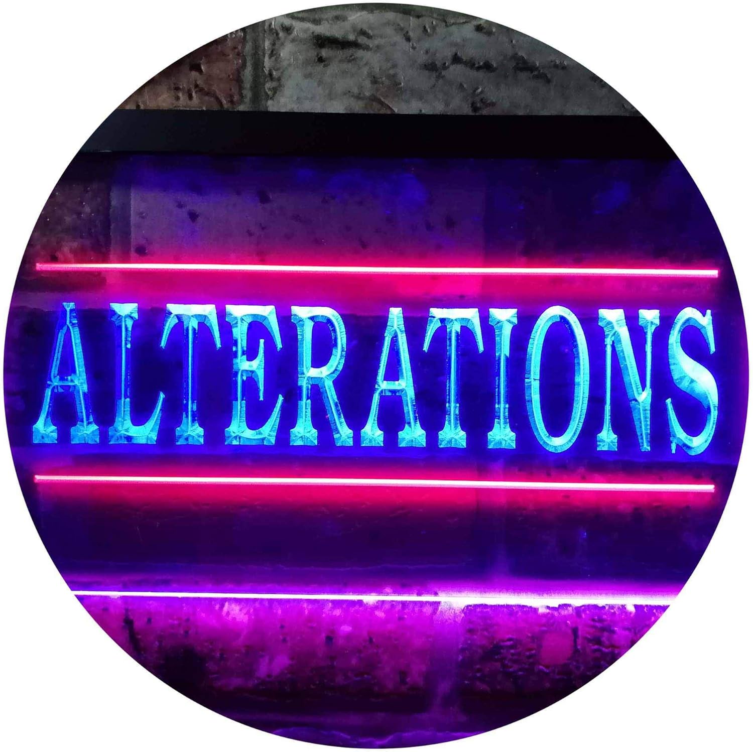ADVPRO Alterations Services Dry Clean Illuminated Dual Color LED Neon Sign Red & Blue 24" x 16" st6s64-i0809-rb
