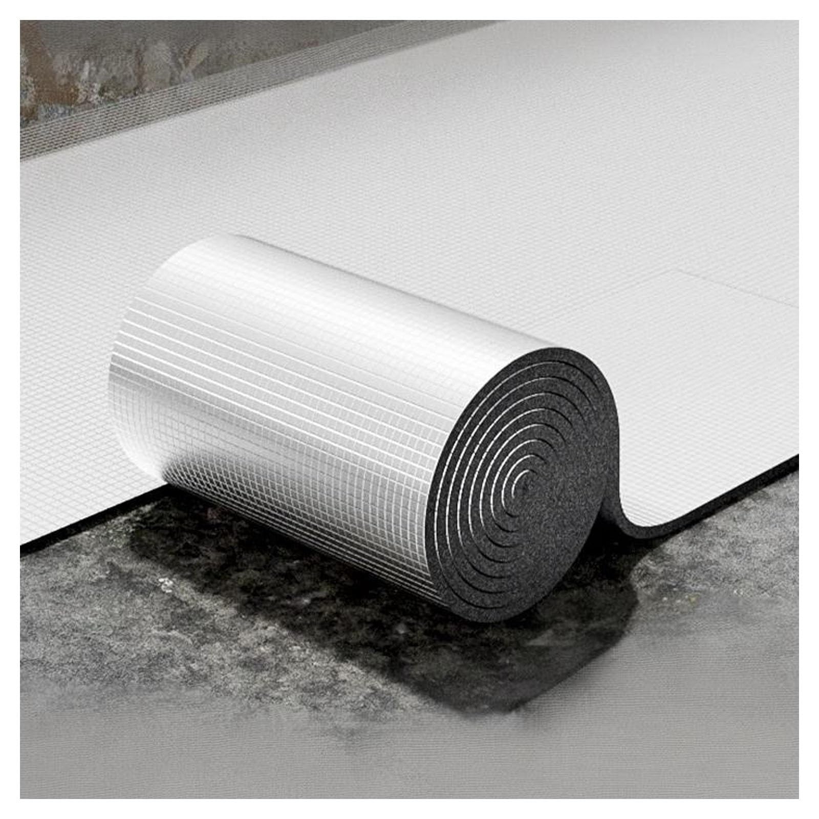 Aluminum Foil Foam Thermal Insulation Cotton,Self-Adhesive Aluminum Foil Sound Insulation Cotton,Aluminum Foil Foam Thermal Insulation Cotton,for Use in Walls,Roofs(15MM(THK),1*8m/3.2*26.2ft)