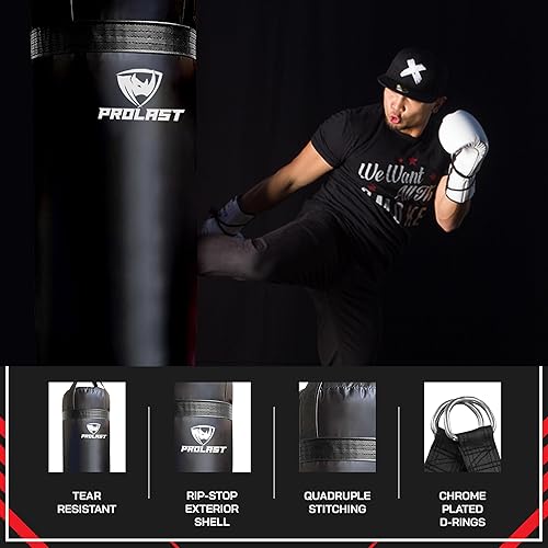 Miniatura 3 de PROLAST Saco de boxeo para principiantes y experimentados, boxeo, artes marciales, equipo de entrenamiento de Muay Thai, colgante
