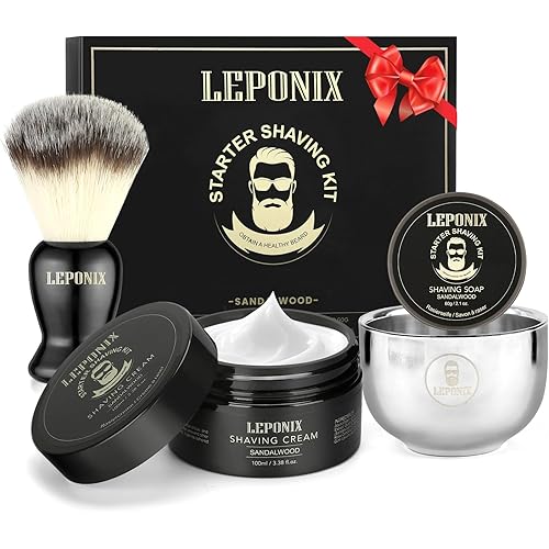 Shaving Kit for Men, The Ultimate Secret Santa Gift Set - Include Shaving Soap, Brush, Cream & Bowl – Premium Aftershave Christmas Gift Set for Him, Husband, Boyfriend – Ideal Grooming Essentials