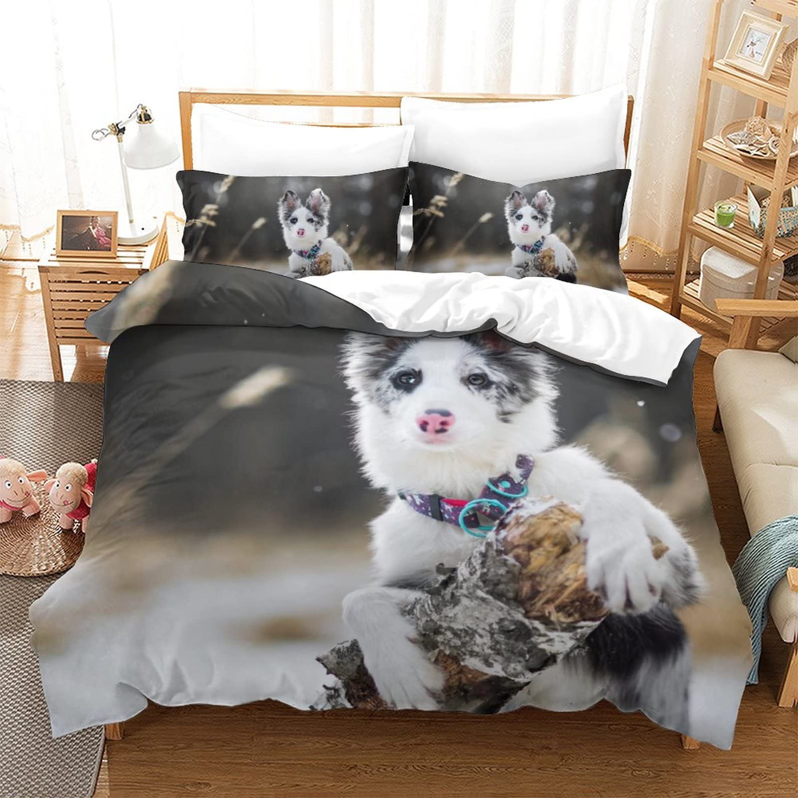 Parure de lit 3D motif chien pour créer une ambiance cocooning dans la chambre
