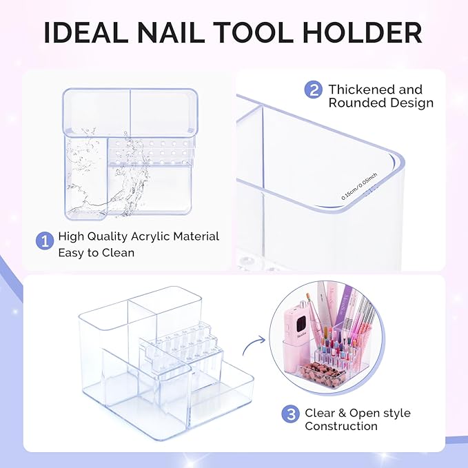 MelodySusie Soporte para Brocas de Taladro de Uñas, 21 Orificios miniatura 6