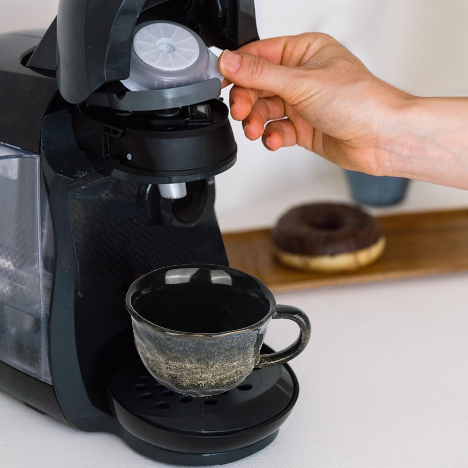 2 Stücke Cappuccinotassen Set Dickwandig aus mit Henkel 270 ml Cappuccino Becher, cappucino tassen für Kaffee, Tee, Latte Macchiato
