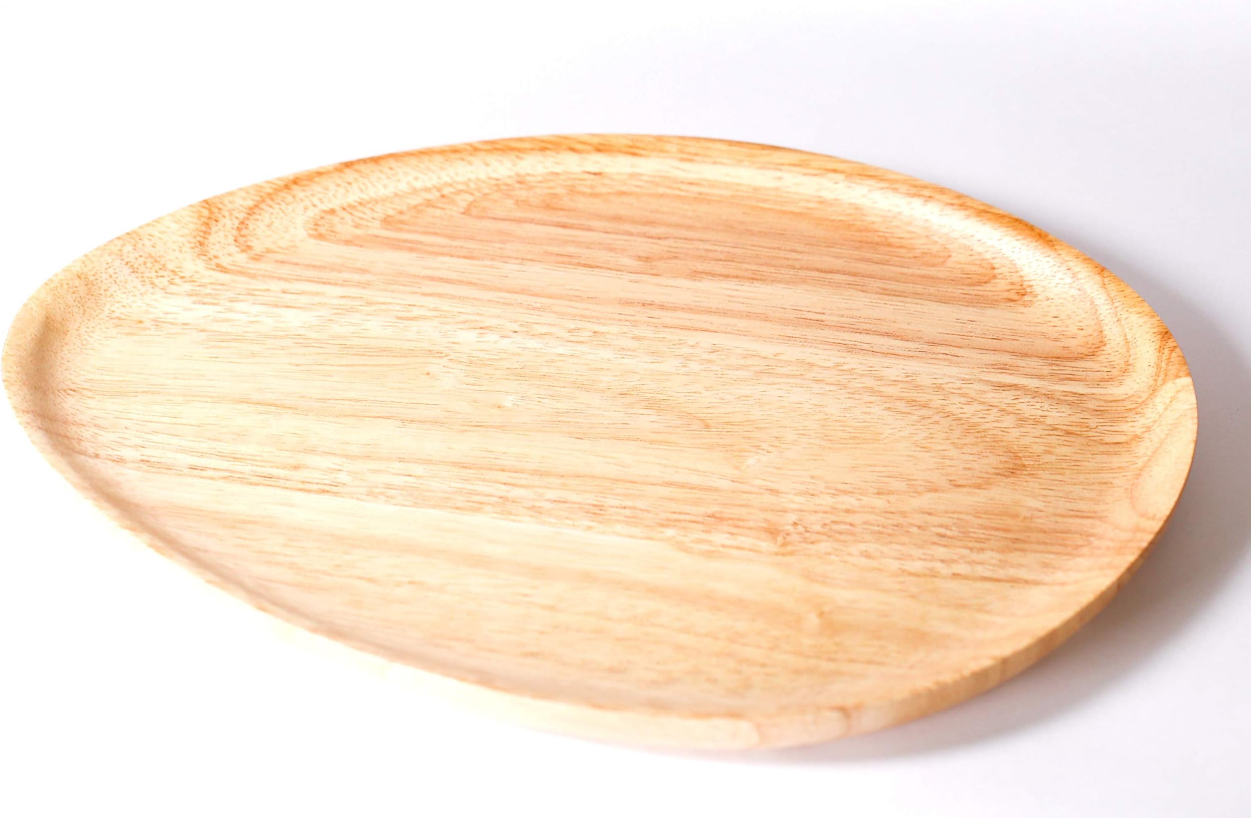 Handcrafted Triangle Wooden Tray Egg Shaped Plate Dish Gift Food Server 30cm