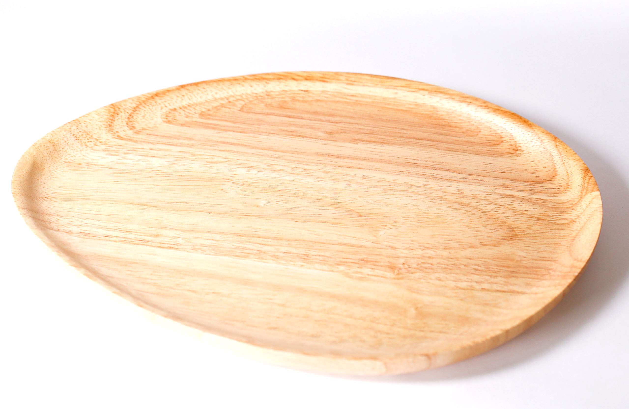 Handcrafted Triangle Wooden Tray Egg Shaped Plate Dish Gift Food Server 30cm