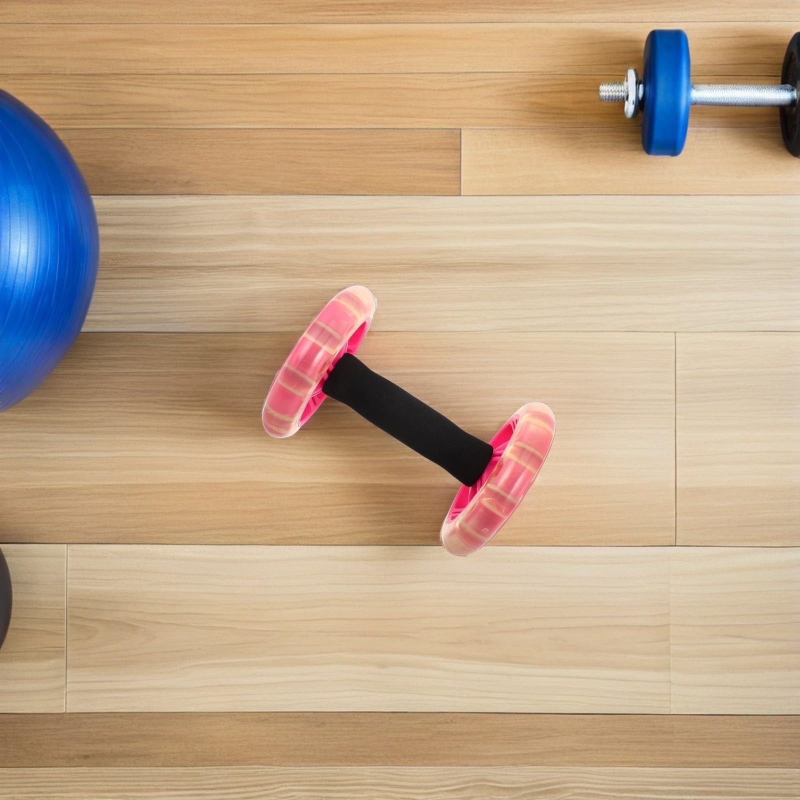 Veemoon Rueda de Abdominales Doble Material Pp y Esponja para Entrenamiento de Núcleo con Agarre Sincronizado y Equilibrio Mejorado Adecuado para Gimnasio en Casa y Oficina