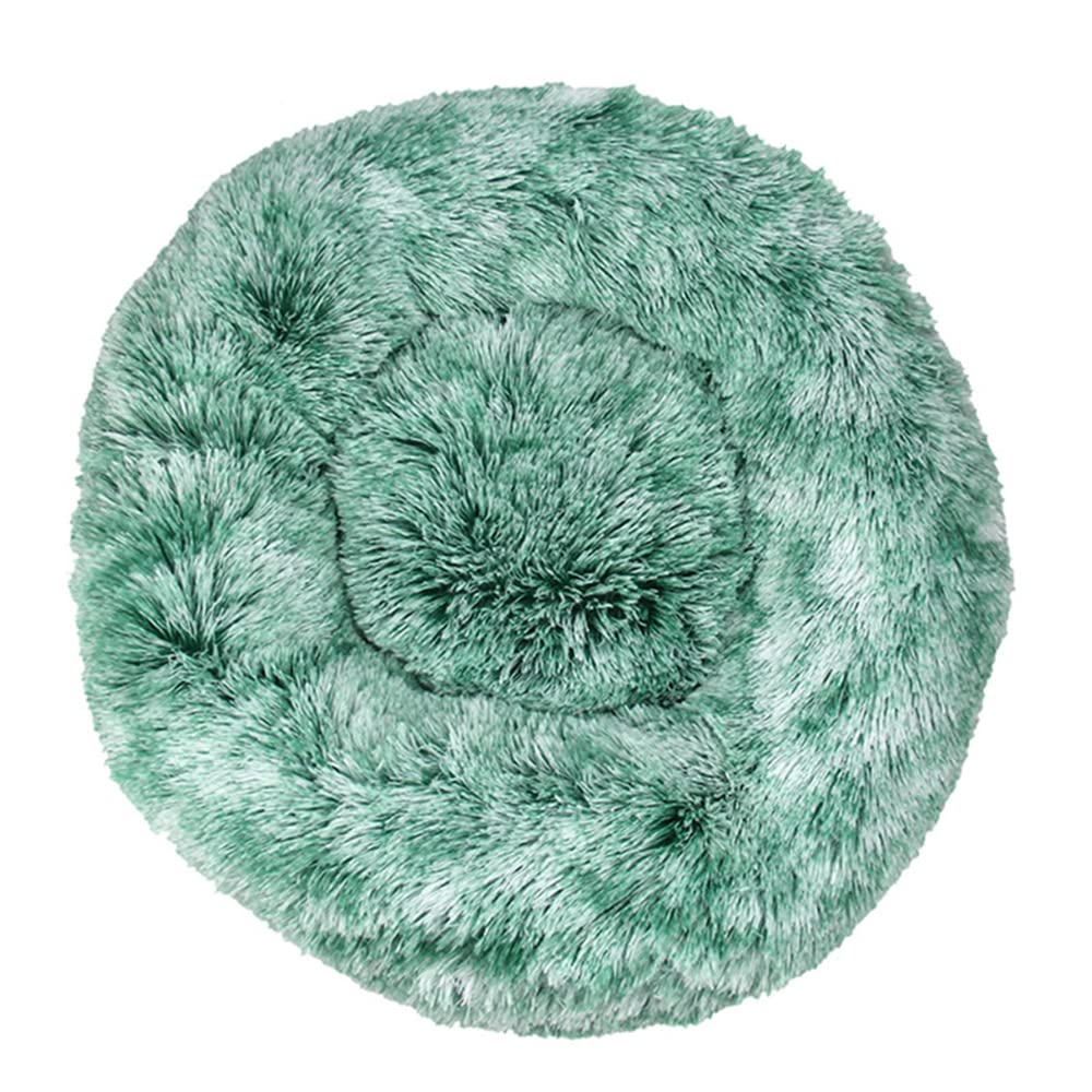Lukery Dog Cat Donut Bed, Fluffy Plush Puppy Kitten Cuddler Round Bed, Warm and Soft Pet Cosy Anti Anxiety Beds for Small/Medium/Large Dogs (70CM,Green) โ image 1