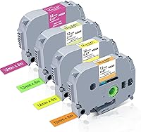 Vista 11 de Paquete de 4 cintas TZ de 0.47 pulgadas compatibles con Brother TZe-231 TZe131/232/233 P Touch cinta de etiquetas 0.472 in 0.47 laminada