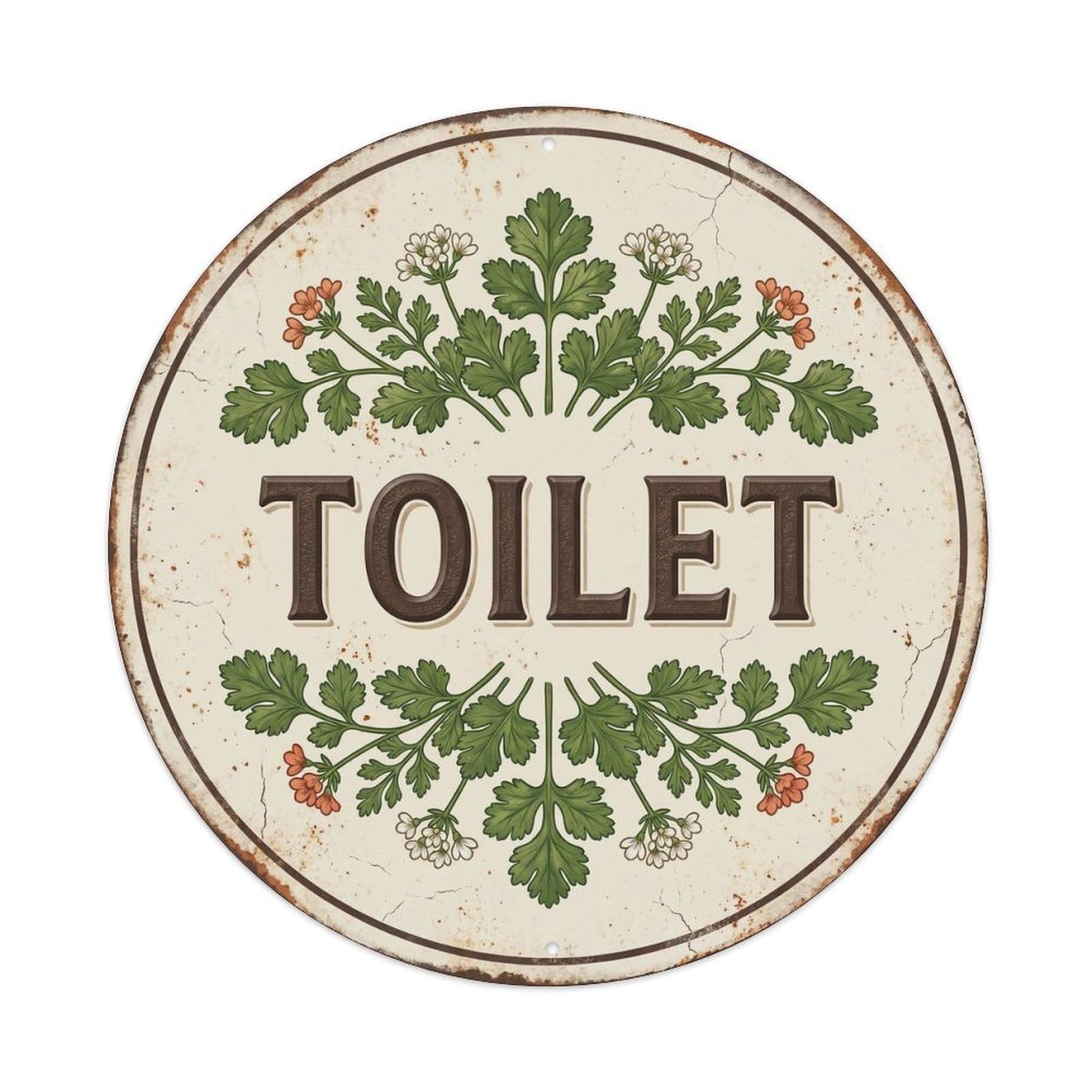 Okahys 8X8inch(20X20cm) Toilet(Wc) Signage Cilantro Vintage Metal Tin Sign