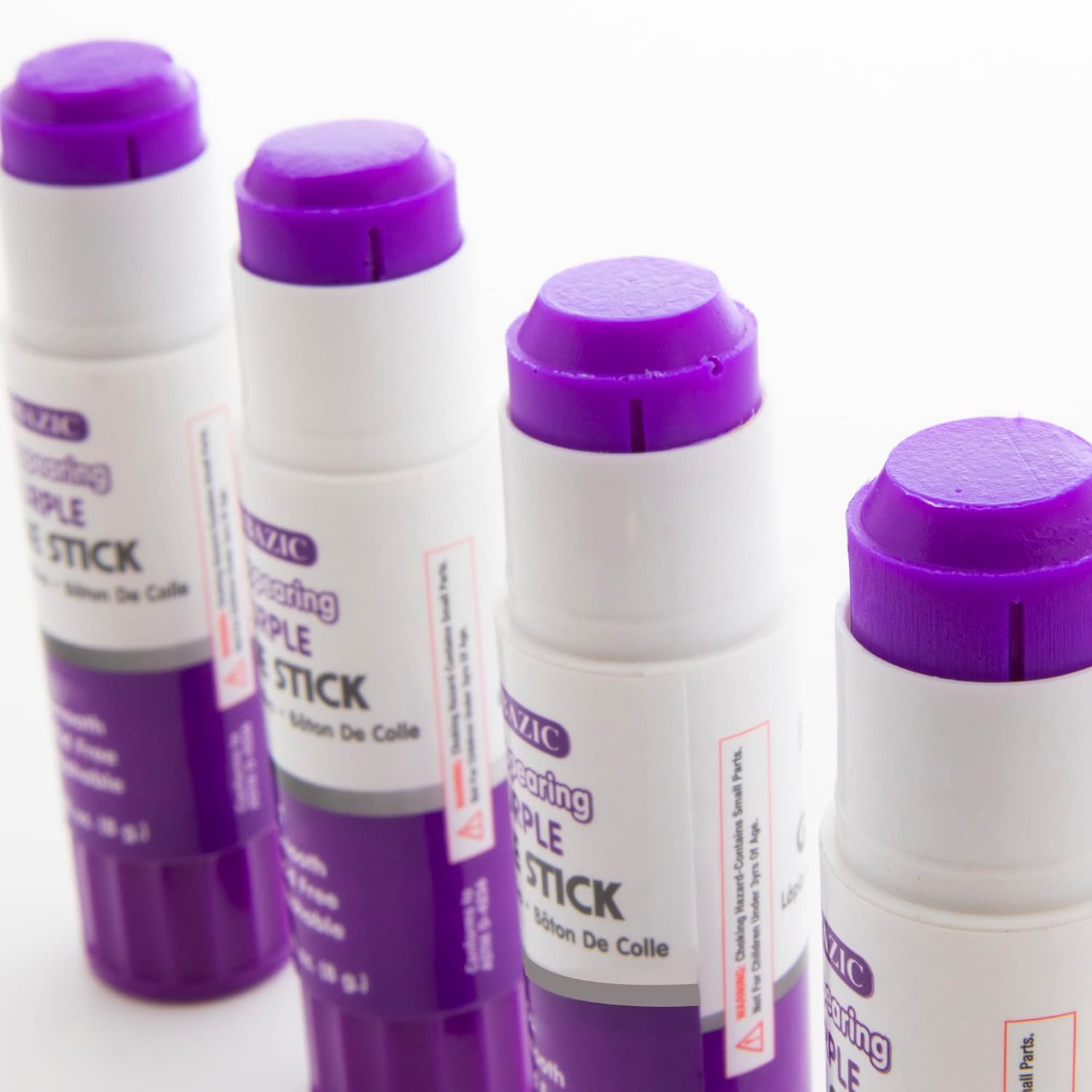 BAZIC Products Washable Disappearing Purple Glue Stick 21g/0.7 Oz., Color Acid Free Glue Sticks for Photos Paper Kids at School Office (2/Pack), 24-Pack