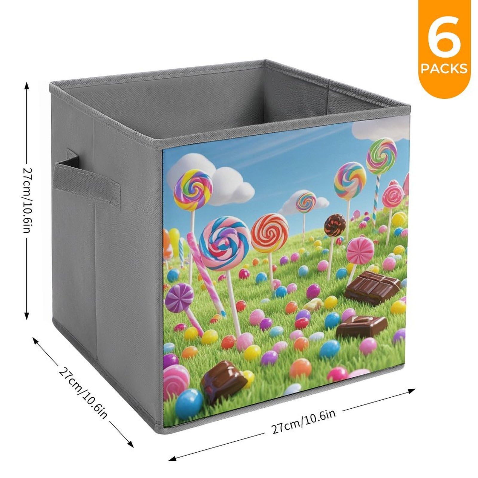 Cubos de almacenamiento de caramelos plegables y decorativos, cestas de almacenamiento de tela para organizar organizadores del hogar con asas, cestas grandes de almacenamiento de tela para