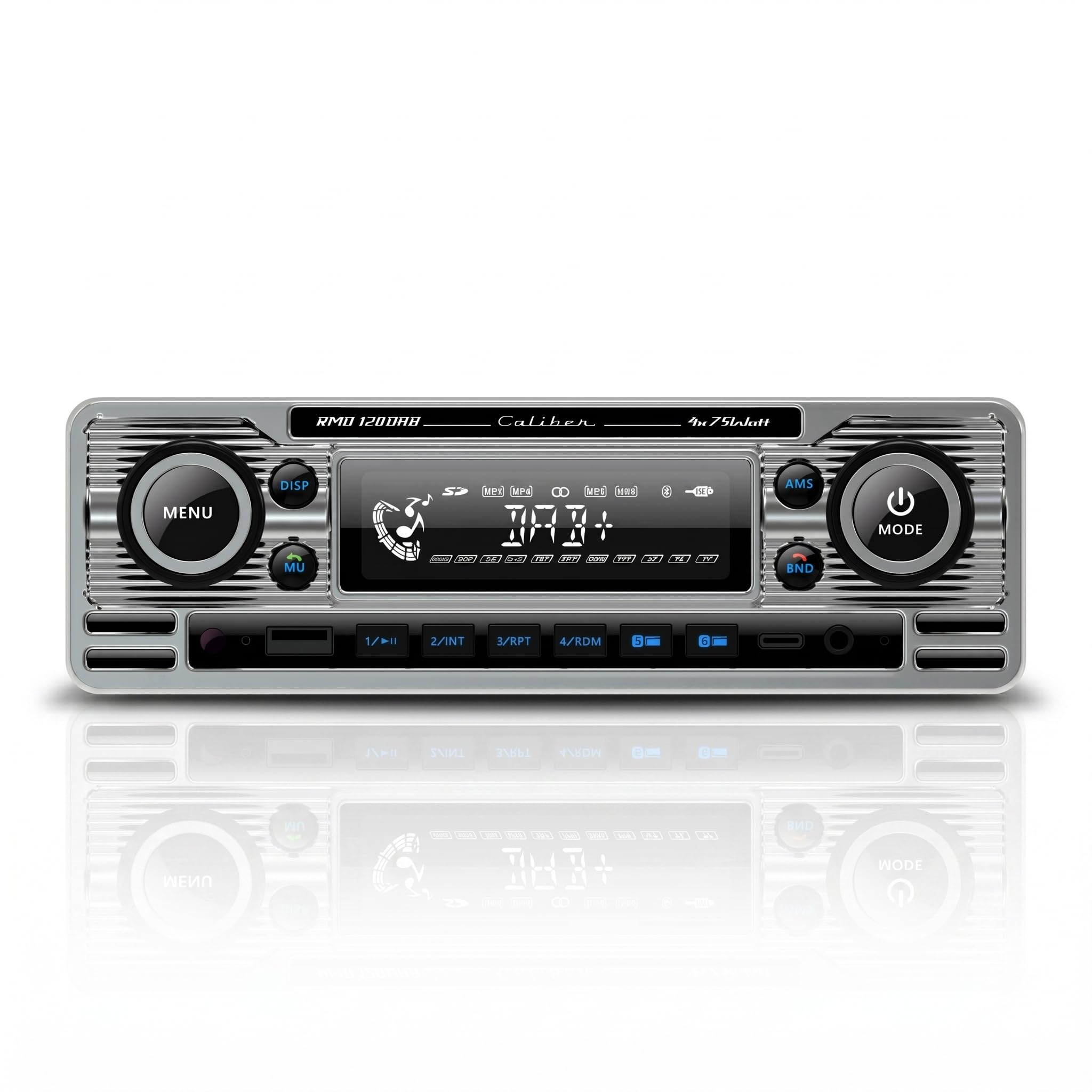 Caliber RMD120DAB-BT Radio de Coche con Dab + y Bluetooth - Aspecto Retro - Cromado