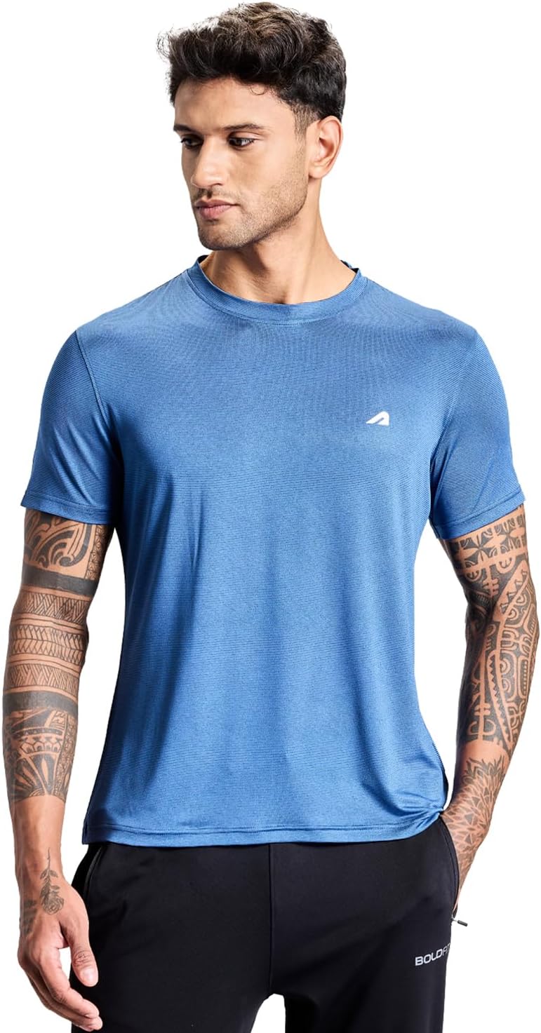 Gym Regular Fit T Shirt for Men Polyester Blend Round Neck Active Tshirt for Men Quick Dry Active Wear T Shirts Dry Fit T Shirts for Gym & Sports Wear Anti Odor Training Tshirt