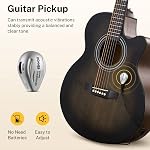 Donner 40 Inch Débutant Acoustic Guitar Cutaway Acustica Guitarra Bundle Kit avec prises en ligne gratuite Sac de leçon Tuner Capo Strap Mini Jumbo pour adulte Voyage Adolescent main droite noir brun DAJ-110CD