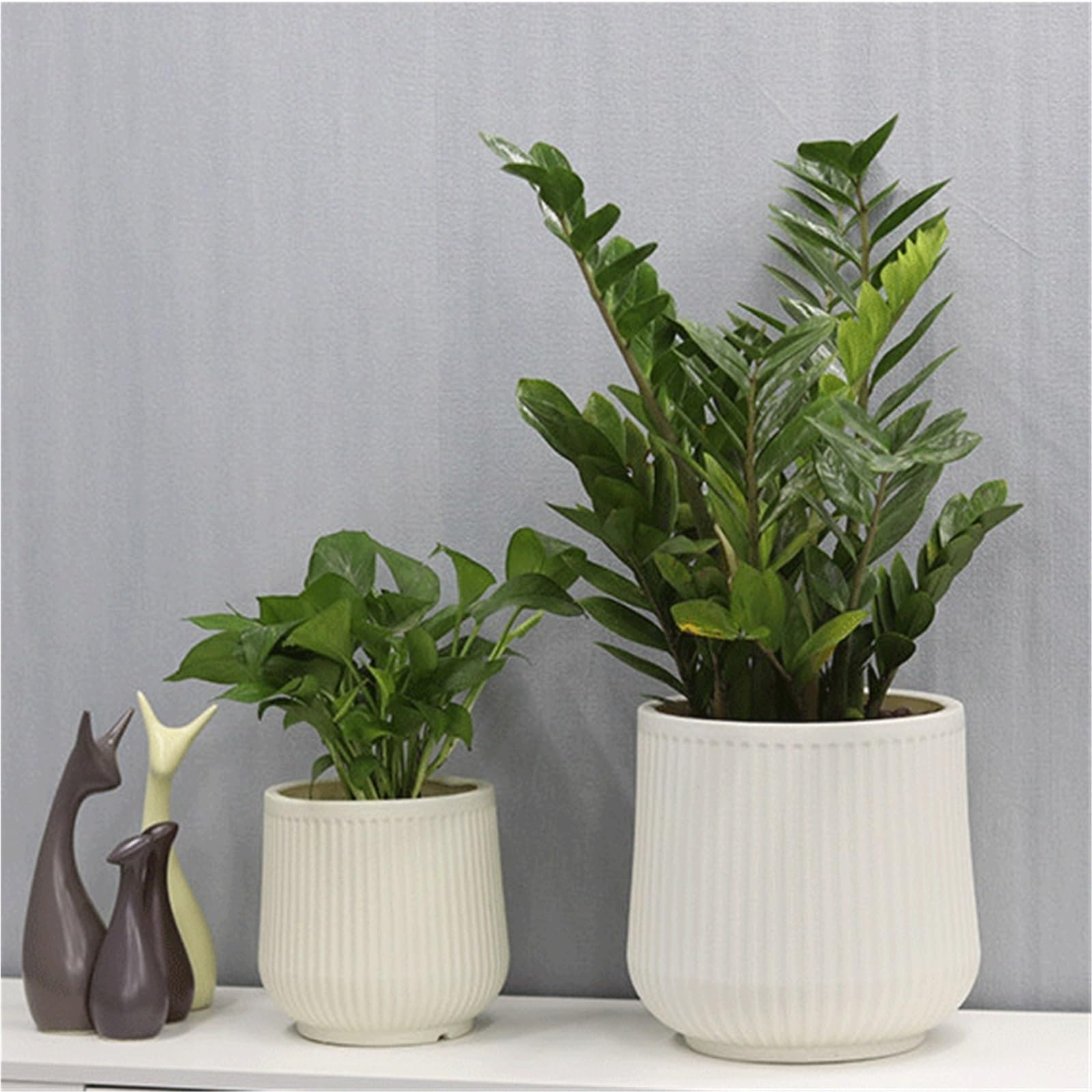 Doniczki Minimalistyczna plastikowa donica o dużych rozmiarach z pogrubionymi krawędziami na rośliny doniczkowe Doniczka ceramiczna(Duży)