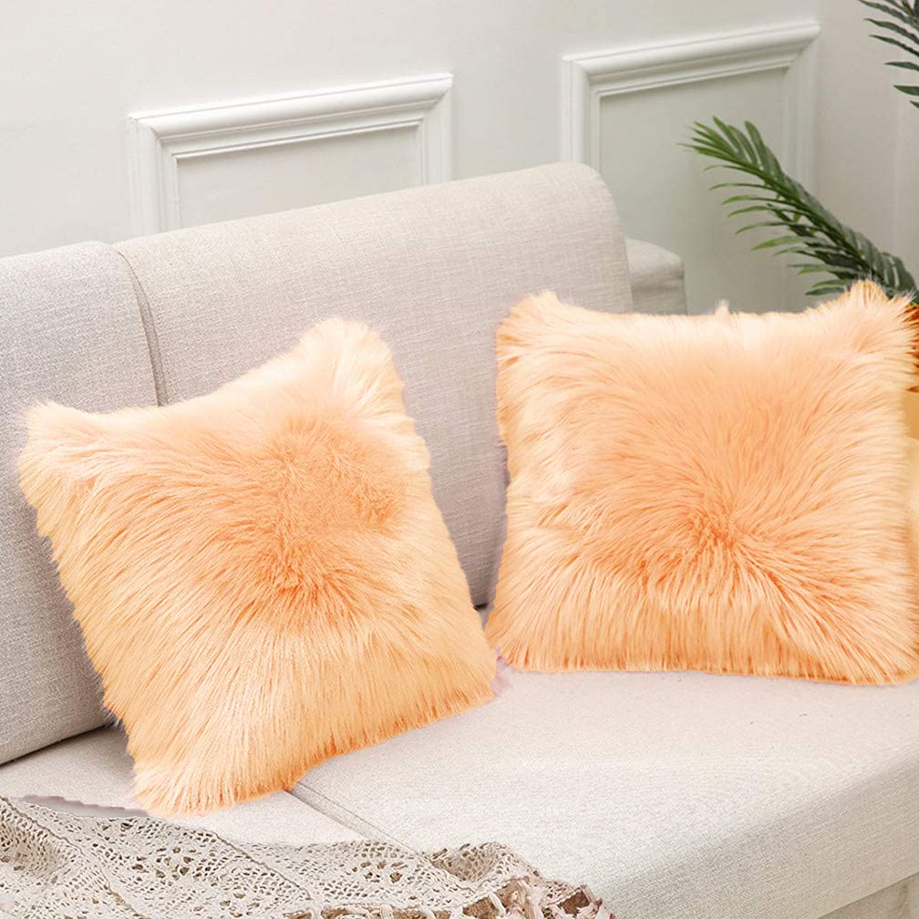 PICKKART 12X12 Inch Fur Cushion Covers Set of (Butter) (B0C7MLKZFJ) Amazon Price History, Amazon Price Tracker