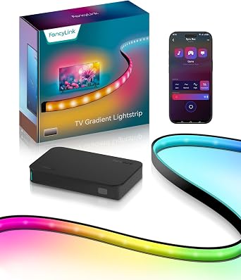 HDMI 2.0 Sync Box TV Backlight, 4K 60Hz, RGBICCW, 55" TVs | Syncs TV backlight to screen colors via HDMI; 144 LEDs/m and app control create immersive lighting for movies