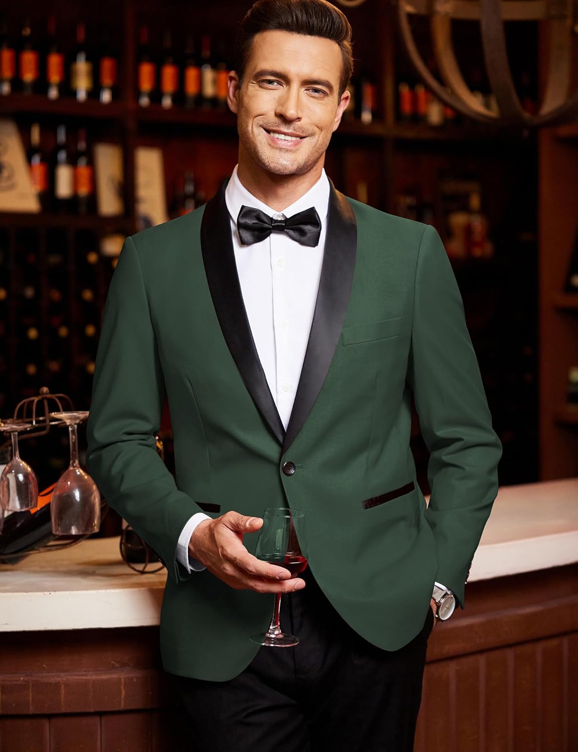 COOFANDY Men's Tuxedo Jacket One Button Dress Suit Blazer Jacket for Wedding Dinner Prom Party - Image 3