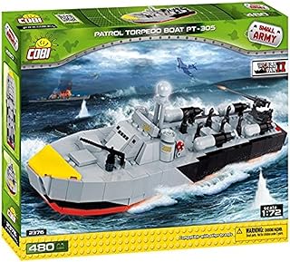 Barco Militar Patrulha Blocos para Montar com 480 Peças Cobi Blocos de Montar Cinza