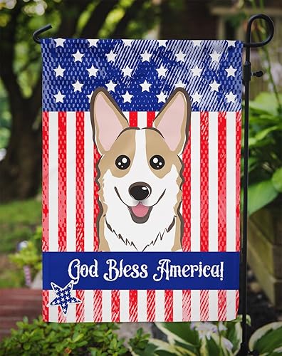 Vista 188 de Caroline's Treasures BB2171GF American Flag and Border Collie Garden Flag Mailbox Flag Decorative Yard Flag Banner Outside Patio Artwork Yard Flower